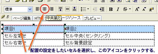 入力した文字の配置を設定