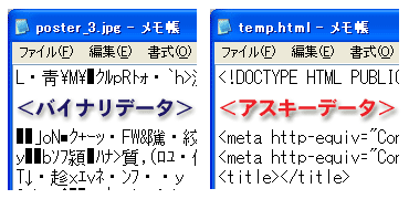 バイナリデータとアスキーデータ